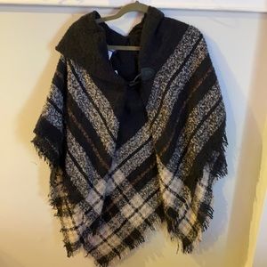 Black shawl poncho